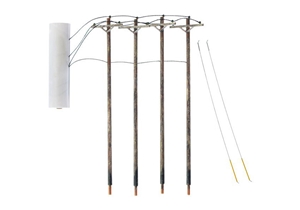 N Wired Poles Single Crossbar