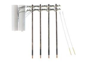 N Wired Poles Double Crossbar