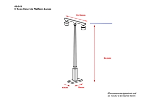 Concrete Platform Lamps (x4)