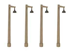 Concrete Single Arm Lamp Post (x4)