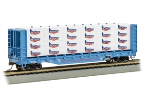 52' Centre-Beam Flatcar -Bennett Lumber Products #316 With Lumber Load
