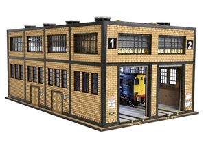 Laser-Cut Kit, Double Eng. Shed w/Lights & Motorised Doors