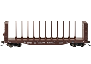 52' Centre-Beam Flatcar -Canadian National #604215  With Lumber Load