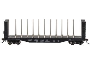 52' Centre-Beam Flatcar -Northern Pacific #67022 With Lumber Load
