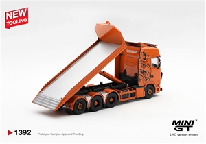 Scania 770S B8x4NA Hooklift Flatbed Orange (RHD)