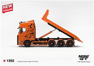 Scania 770S B8x4NA Hooklift Flatbed Orange (RHD)