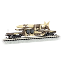 52' Center Depressed Flat Car - Desert Military With Missile