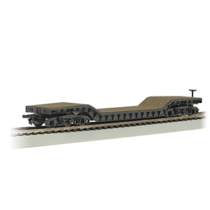 52' Center Depressed Flat Car - With No Load
