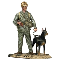 U.S.M.C. Dog Handler with Dog, 1942-45