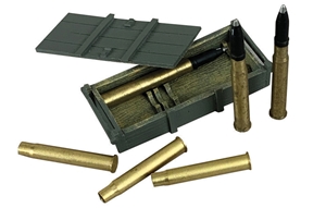 B25086 German 88mm DP Gun Crate, A-P Shells, Empty Shell Casings 8pc Set