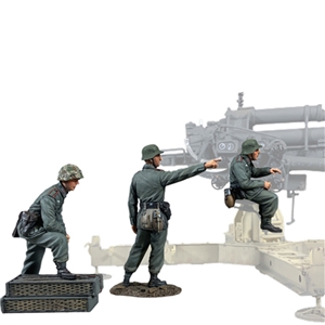 B25221 "Surveying the Field" Three Members of a German 88 FlaK Gun