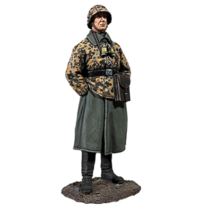 B25268 German Waffen SS Officer in Greatcoat and Smock, 1941-45