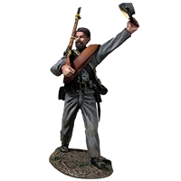 Confederate Infantry Marching Waving Cap Wearing Depot Jacket