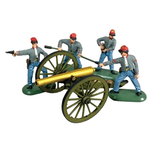 12 pound Napoleon Cannon with 4 Confederate Artillery Crew