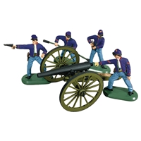 3 inch Ordinance Rifle Cannon with 4 Union Artillery Crew