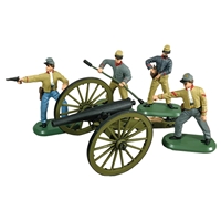 3 Inch Ordinance Rifle Cannon with 4 Confederate Artillery Crew