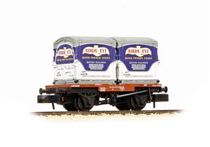 Conflat Wagon BR Bauxite (Early) with x2 AF Containers 'Birds Eye'