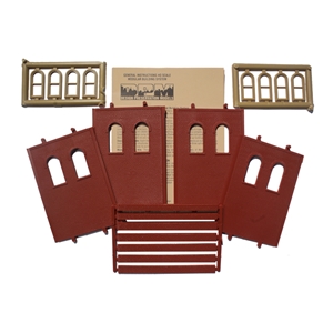 DPM30109 Two-Storey Two Upper Arched Window Wall (x4)