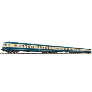 L133155 3 Car DMU BR 614 DB Sea blue / Beige, AC Dig.