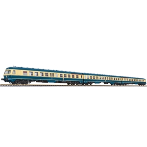 3 Car DMU BR 614 DB Sea blue / Beige, AC Dig.