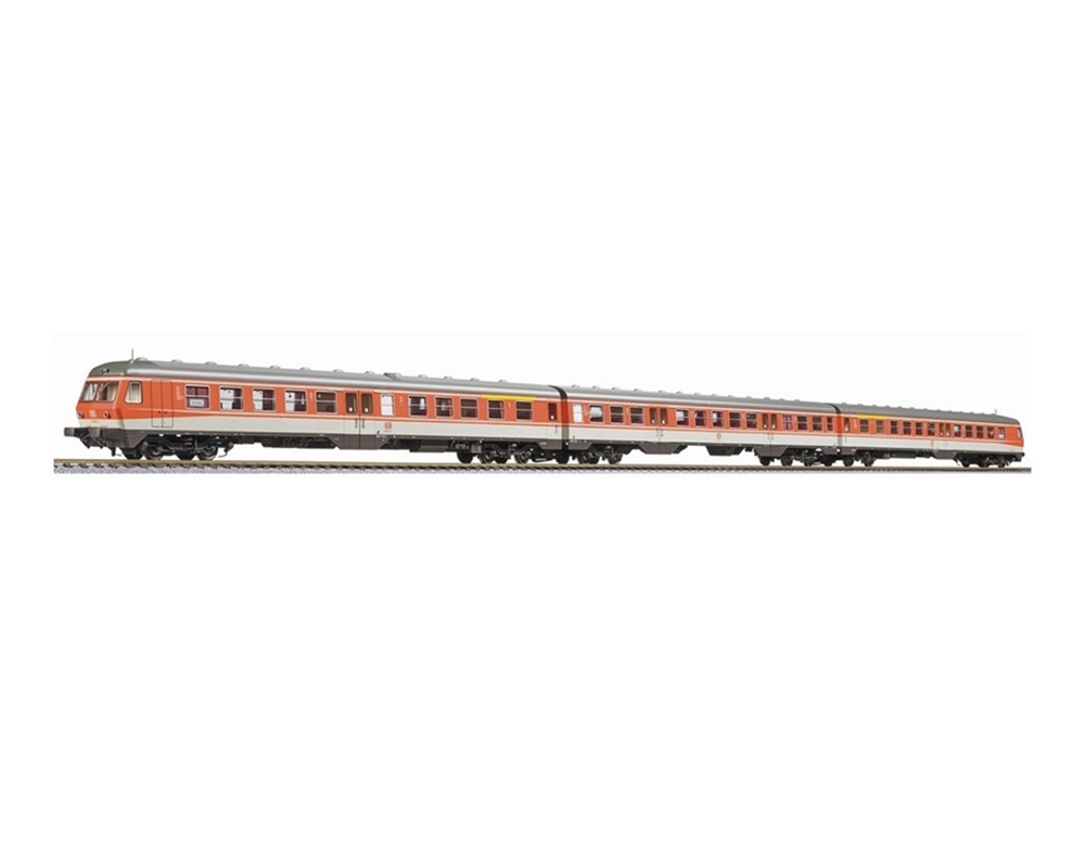 Diesel railcar, BR 614/914, orange/grey, 3-units, DB, era IV [AC]