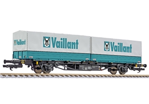 L235223 flat wagon, period IV, DB, Lgjs 571.1, 440 4 621-0, with 2 intermodal