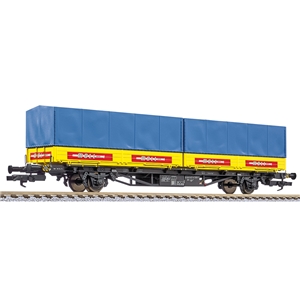 flat wagon, period IV, DB, Lgjs 571.1, 440 4 668-1, with 2 intermodal