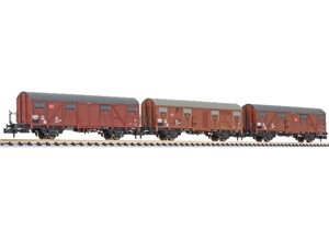3-piece Livestock Wagon w/Platform Set Type Gos-uv245, DB AG
