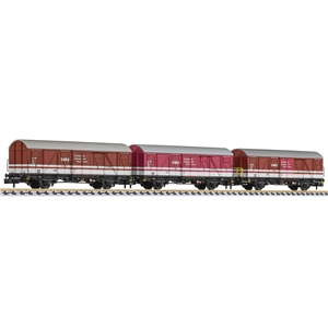 3-unit set, covered goods wagon, NVAG, gealtert, Ep.V