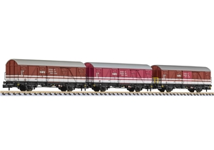 L260153 3-unit set, covered goods wagon, NVAG, gealtert, Ep.V