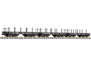 L260179 3-unit set, 4-axle heavy duty wagon, Ssy 65-50, DR, Ep.III