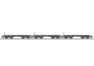 L260181 3-piece set, 4-axle heavy-duty wagon, Rlmmp, DR, Ep.IV