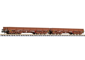 L260192 2-Unit Set 6-Axle Heavy Load Wagon DR (Samms 4860) Brown Era IV