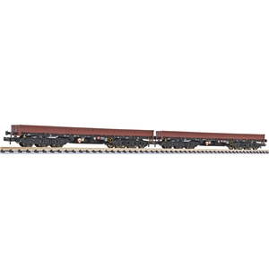 2-Unit Set 6-Axle Heavy Load Wagon DB (AG) Brown/Black Ep.V