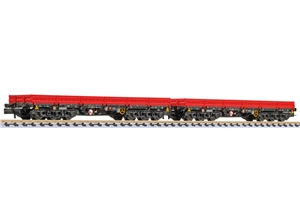 L260202 2-Unit Set 6-Axle Heavy Load Wagon DB (AG) Red/Black Ep.V