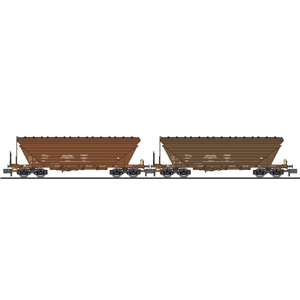 L260220 2-piece set, grain transport wagon, Uagpps, Bulgaria, brown, Ep.V-VI