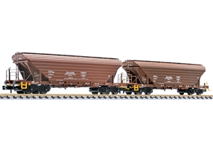 L260220 2-piece set, grain transport wagon, Uagpps, Bulgaria, brown, Ep.V-VI
