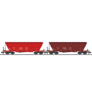 L260223 2-piece set, grain transport wagon, Uagpps, Bulgaria, red, Ep.V-VI