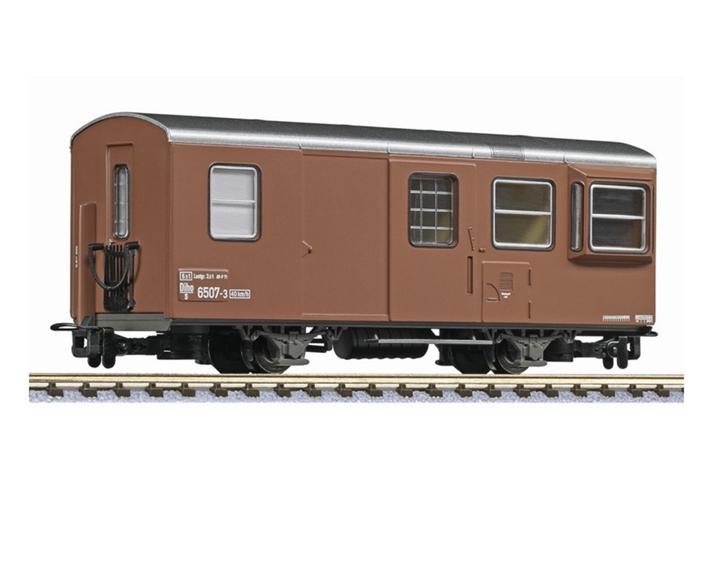 2-axle guard's van, Diho/s, 6507-3, ÖBB brown, era IV