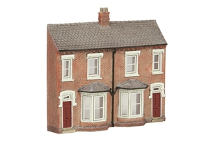 Low Relief Front Terraced Houses - Red