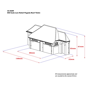 Low Relief Pagoda Roof Toilet Dims