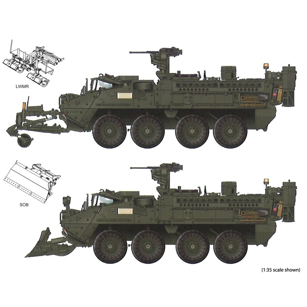 US Army M1132 Stryker Engineer Squad Vehicle w/LWMR-Mine Roller/SOB