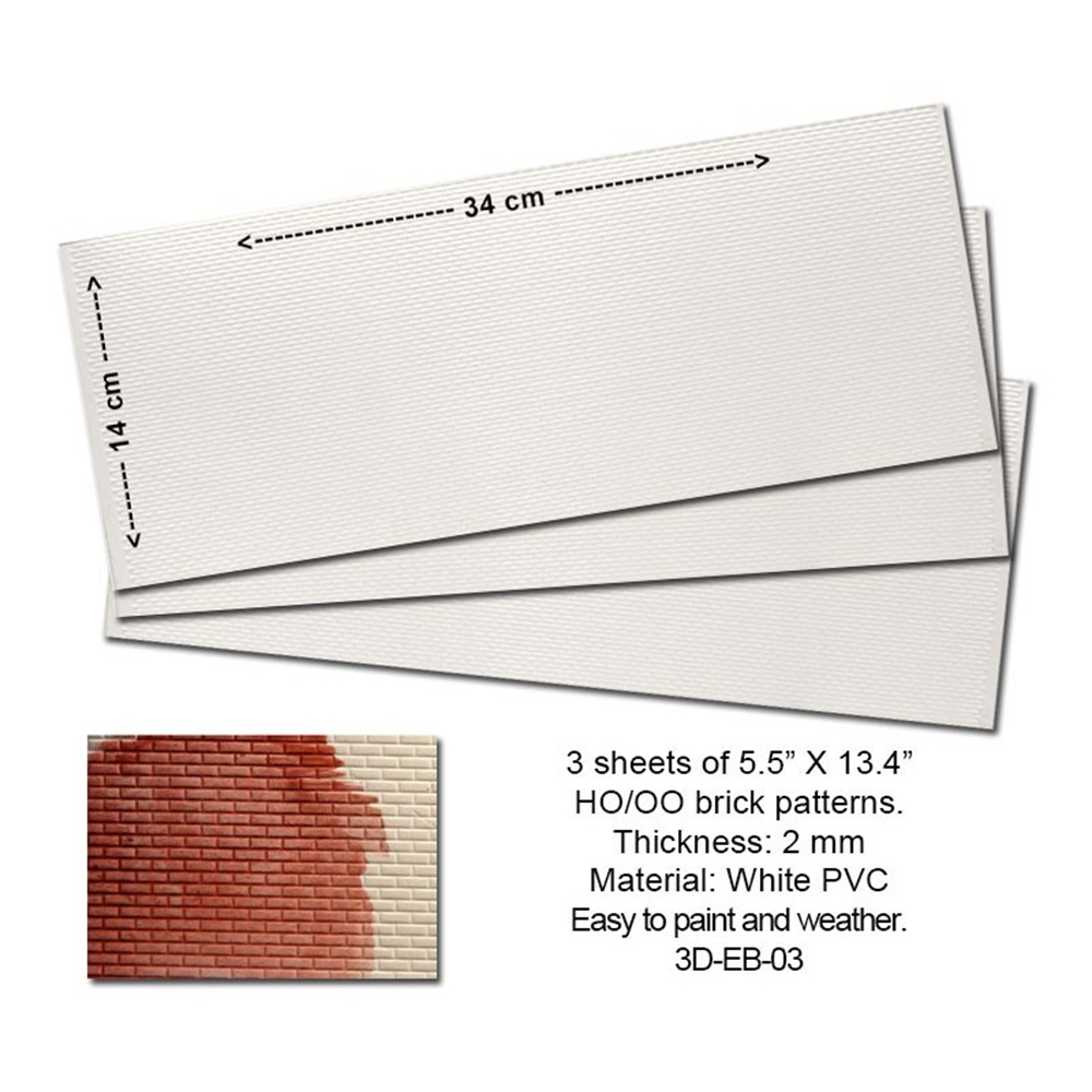 Embossed PVC Sheets (Brick Pattern) 3 pcs