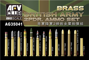 British Army 2-pdr Brass Ammo Set