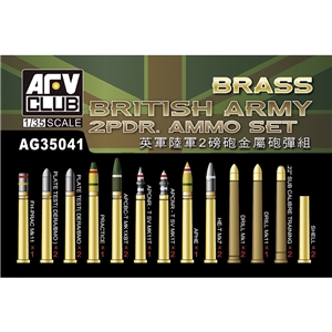 British Army 2-pdr Brass Ammo Set