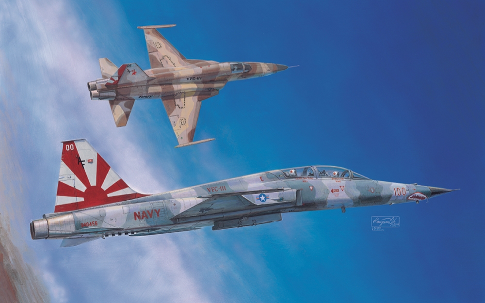 US Navy F-5F Tiger II VFC-111 Sundowners 'Shark Nose' Fighter Aircraft