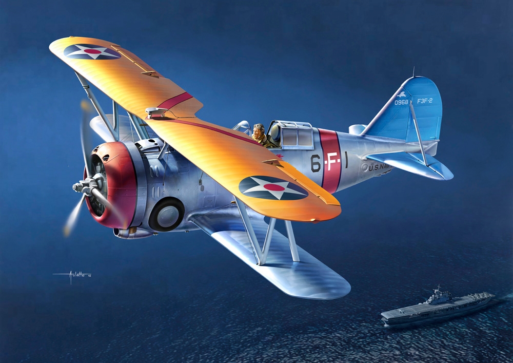 US Navy F3F-2 VF-6 "Fighting Six" Fighter Aircraft