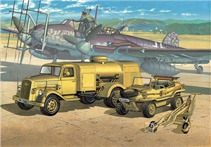 German Army WWII Fuel Truck and Schwimwagen