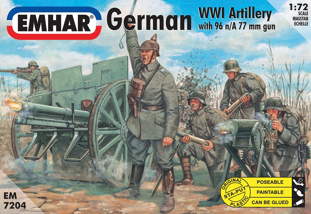 German Artillery WWI Figures & Cannon