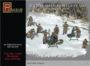 WWII Russian Mortar Teams in Greatcoats Figures (Qty 24)